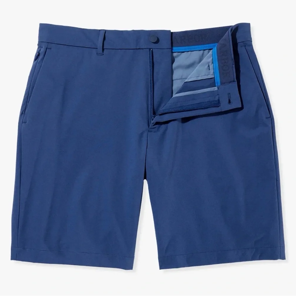 New! Fair Harbor Men's Deep Blue Flat Front Compass Shorts, sz 32 - Picture 2 of 8